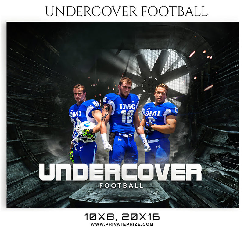 UNDERCOVER FOOTBALL THEMED SPORTS PHOTOGRAPHY TEMPLATE - Photography Photoshop Template