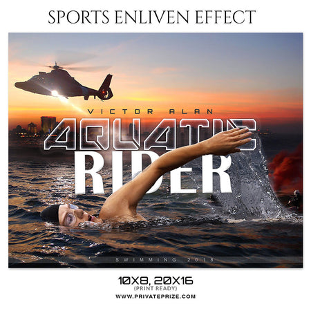 VICTOR ALAN-SWIMMING - SPORTS ENLIVEN EFFECT - Photography Photoshop Template