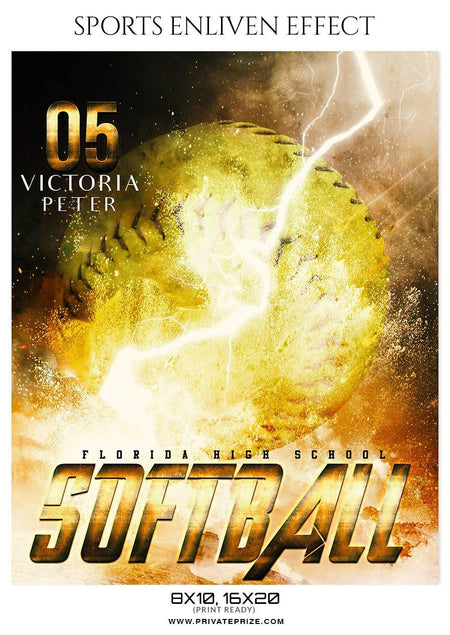 Victoria Peter - Softball Sports Enliven Effects Photography Template - PrivatePrize - Photography Templates