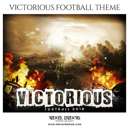 Victorious - Football Themed Sports Photography Template - Photography Photoshop Template