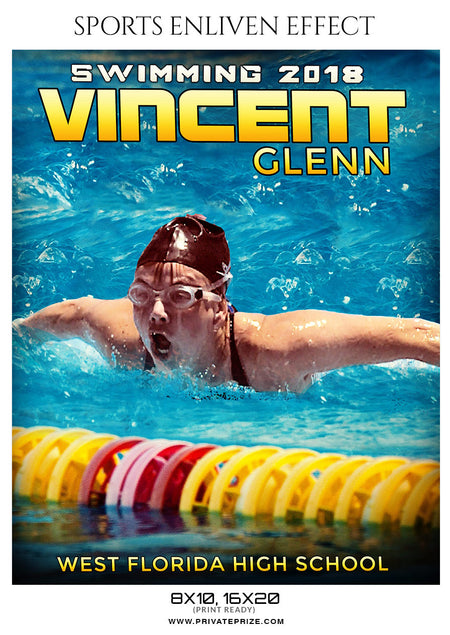 VINCENT GLEN-SWIMMING- SPORTS ENLIVEN EFFECT - Photography Photoshop Template