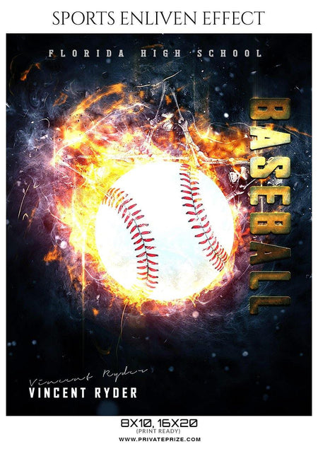 Vincent Ryder - Baseball Sports Enliven Effects Photography Template - PrivatePrize - Photography Templates