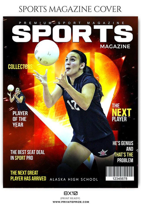 Volleyball Sports Photography Magazine Cover templates - PrivatePrize - Photography Templates