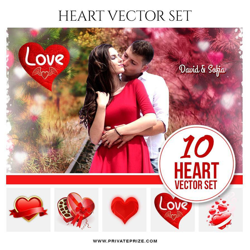 Heart - Vector Graphics Set - PrivatePrize - Photography Templates