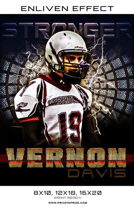 Vernon Davis Football Template Sports Template -  Enliven Effects - Photography Photoshop Template