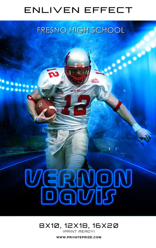 Vernon Fresno High School Sports Template -  Enliven Effects - Photography Photoshop Template