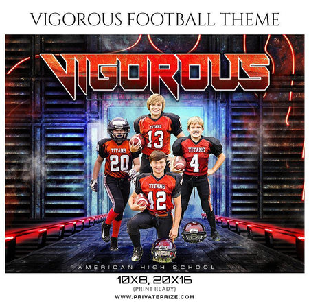 Vigorous - Football Themed Sports Photography Template - PrivatePrize - Photography Templates