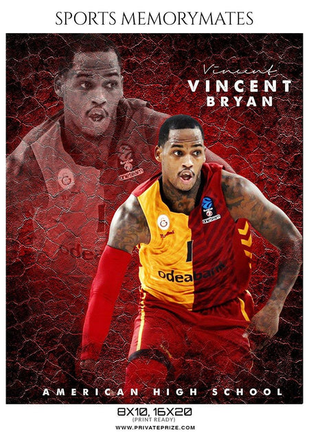 Vincent Bryan - Basketball Memory Mate Photoshop Template - PrivatePrize - Photography Templates