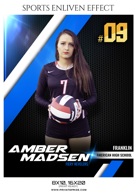 Amber Madsen - Volleyball Sports Photoshop Photography Template