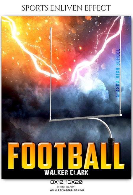 Walker Clark - Football Sports Enliven Effects Photoshop Template - Photography Photoshop Template