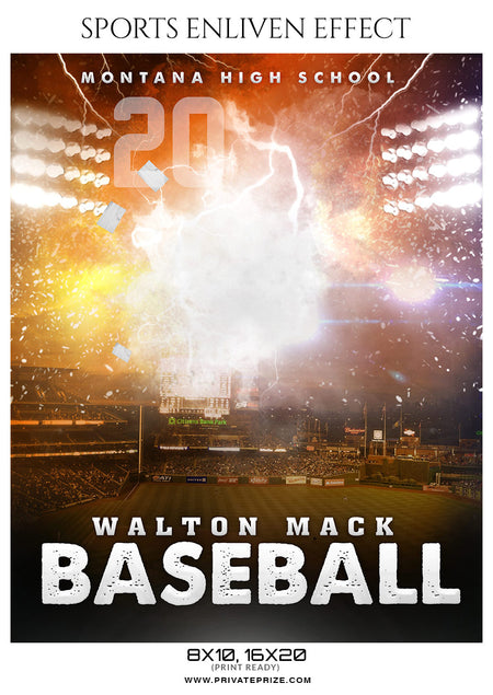 Walton Mack - Baseball Sports Enliven Effects Photography Template - Photography Photoshop Template