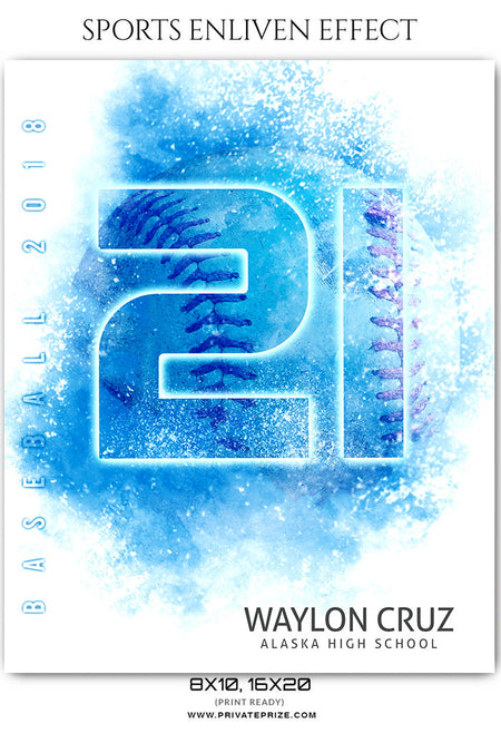 Waylon Cruz - Baseball Sports Enliven Effects Photography Template - Photography Photoshop Template