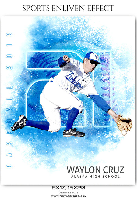 Waylon Cruz - Baseball Sports Enliven Effects Photography Template - Photography Photoshop Template