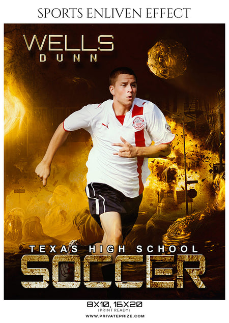 Wells Dunn - Soccer Sports Enliven Effects Photography template - Photography Photoshop Template
