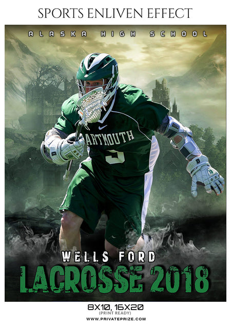 Wells Ford - Lacrosse Sports Enliven Effects Photography Template - Photography Photoshop Template