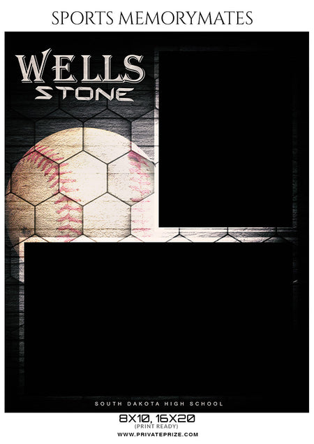Wells Stone - Baseball Memory Mate Photography Template - Photography Photoshop Template