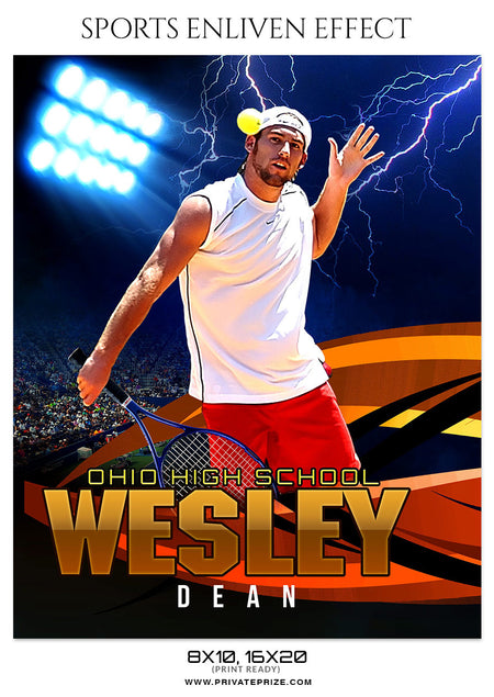 WESLEY DEAN-TENNIS - SPORTS ENLIVEN EFFECT - Photography Photoshop Template