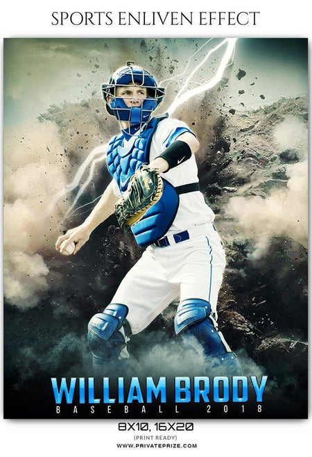William Brody - Baseball Sports Enliven Effects Photography Template - PrivatePrize - Photography Templates