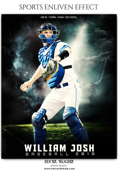 William Josh - Baseball Sports Enliven Effects Photography Template - Photography Photoshop Template