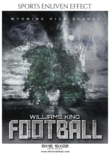 Williams King - Football Sports Enliven Effect Photography Template - Photography Photoshop Template