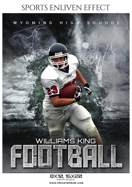 Williams King - Football Sports Enliven Effect Photography Template - Photography Photoshop Template
