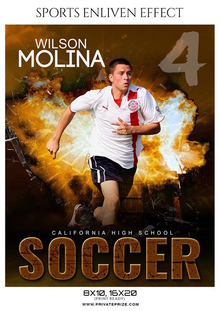 Wilson Molina - Soccer Sports Enliven Effects Photography Template - Photography Photoshop Template