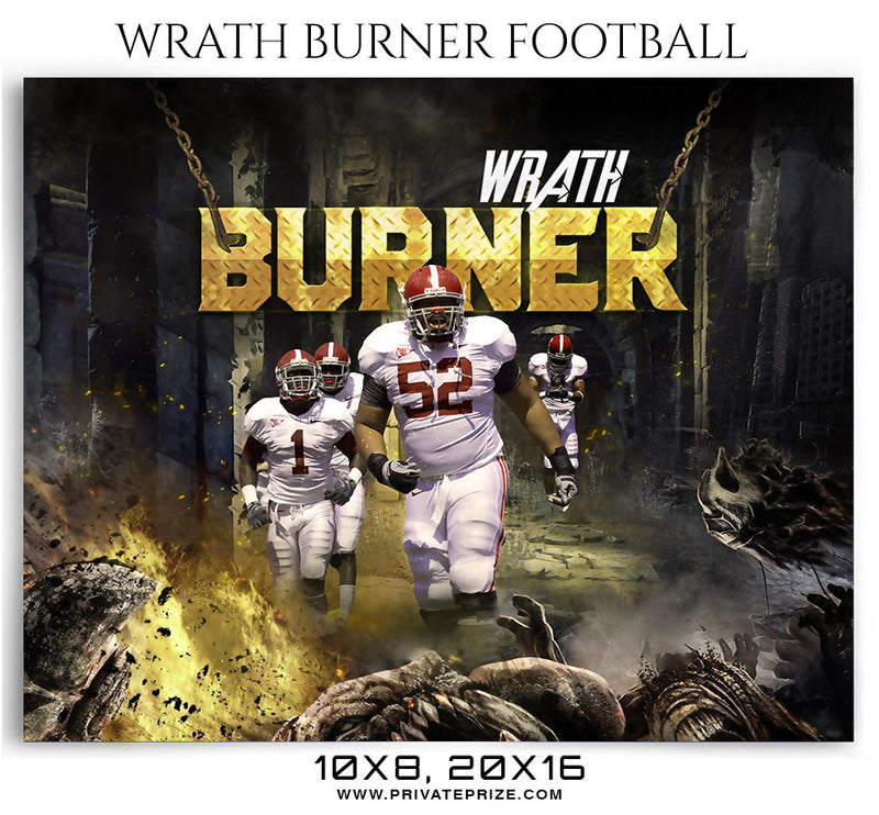 Wrath Burner Football Themed Sports Photography Template
