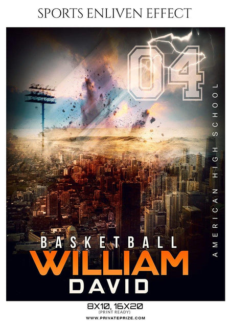 William David - Basketball Sports Enliven Effect Photography Template - PrivatePrize - Photography Templates