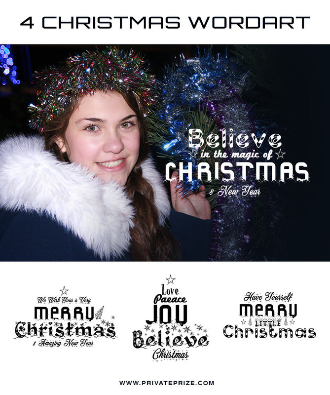 Wordart Magic of Christmas - Photography Photoshop Templates