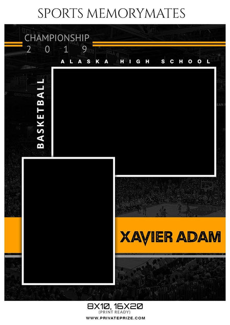 Xavier Adam - Basketball Memory Mate Photoshop Template - PrivatePrize - Photography Templates