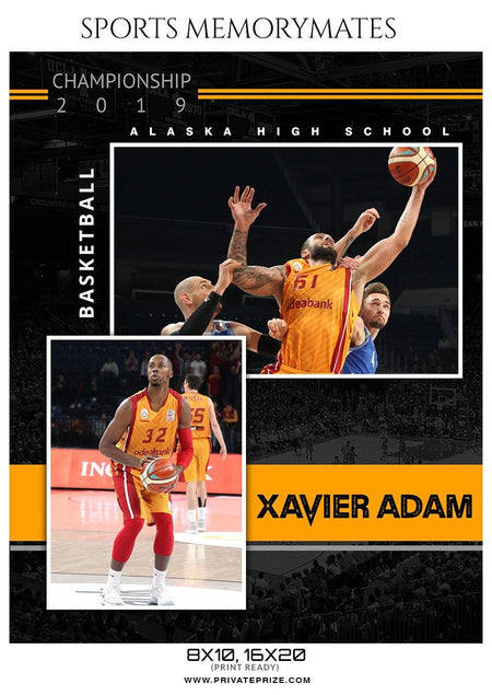 Xavier Adam - Basketball Memory Mate Photoshop Template - PrivatePrize - Photography Templates