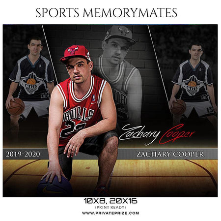 Zachary Cooper - Basketball Memory Mate Photoshop Template - PrivatePrize - Photography Templates