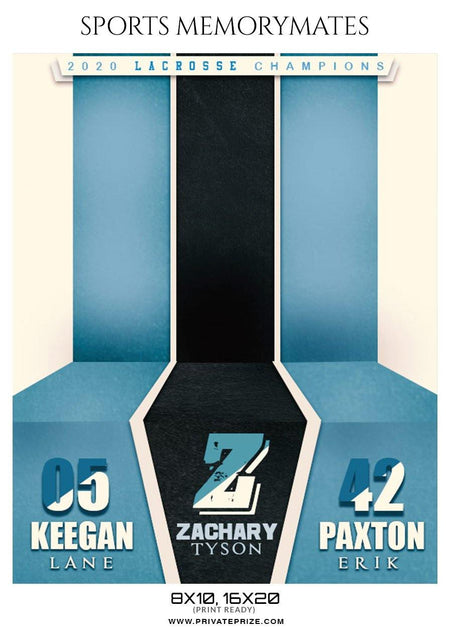 Zachary Tyson - Lacrosse Sports Memory Mates Photography Template - PrivatePrize - Photography Templates