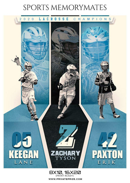 Zachary Tyson - Lacrosse Sports Memory Mates Photography Template - PrivatePrize - Photography Templates