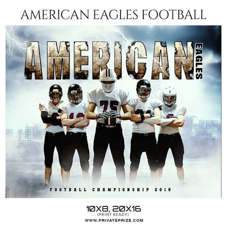American Eagles - Football Themed Sports Photography Template - PrivatePrize - Photography Templates