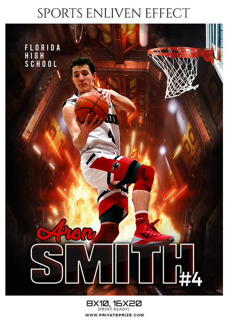 Aron Smith Basketball Sports Photography Photoshop Template