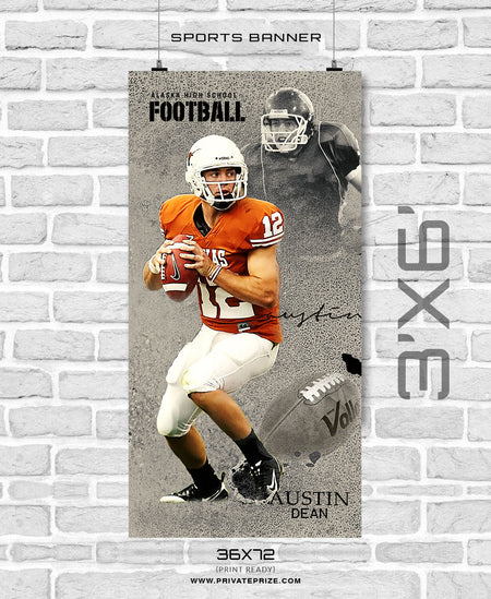 Austin Dean - Football Sports Banner Photoshop Template - Photography Photoshop Template