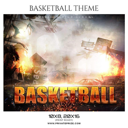 American High School - Basketball Themed Sports Photography Template - PrivatePrize - Photography Templates