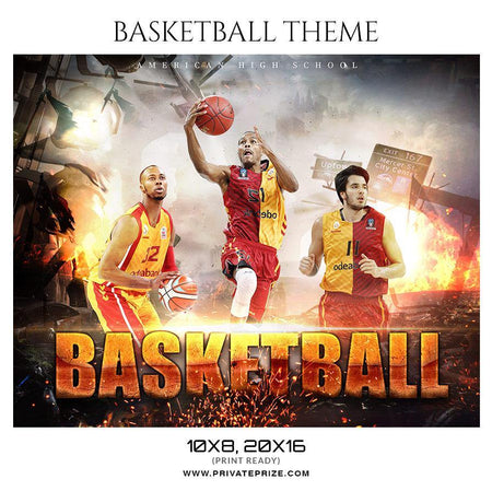 American High School - Basketball Themed Sports Photography Template - PrivatePrize - Photography Templates