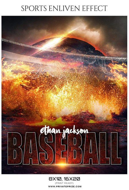 Ethan Jackson - Baseball Sports Enliven Effects Photography Template - PrivatePrize - Photography Templates