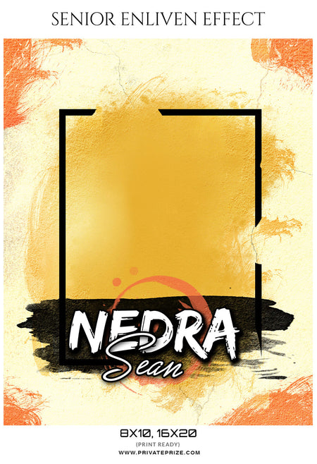 Nedra Sean  - Senior Enliven Effect Photography Template - Photography Photoshop Template