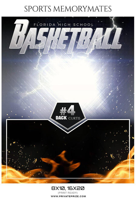 Dack Curtis - Basketball Sports Memory Mates Photography Template - PrivatePrize - Photography Templates