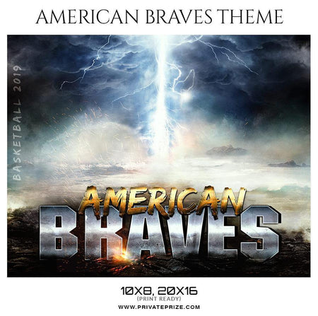 American Braves  - Basketball Theme Sports Photography Template - PrivatePrize - Photography Templates