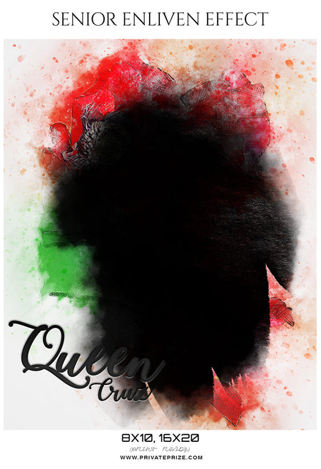 Queen Cruz - Senior Enliven Effect Photography Template - Photography Photoshop Template