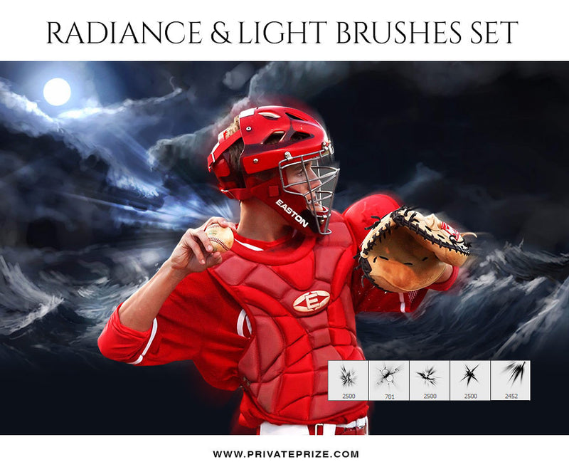 Radiance  Light -Brushes - Photography Photoshop Template
