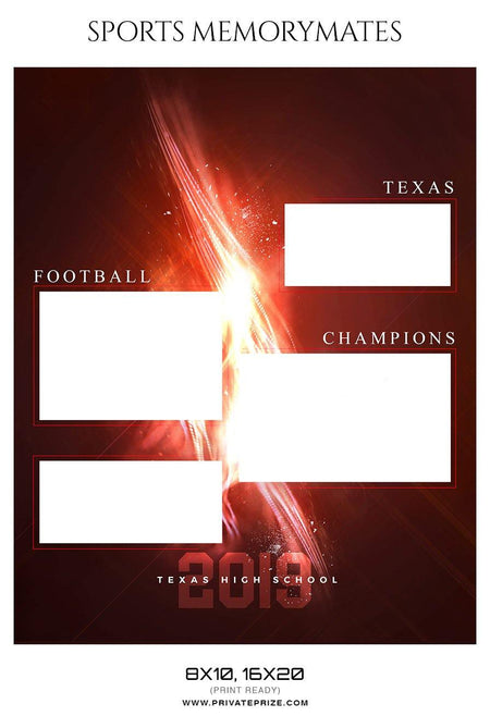 Football Sports Memory Mate Photoshop Template - PrivatePrize - Photography Templates