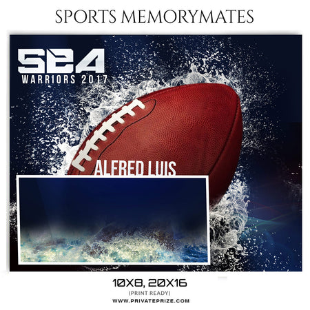 Sea Warriors Football - Sports Memory Mate Photoshop Template - Photography Photoshop Template