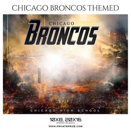 Chicago Bronco - Football Themed Sports Photography Template - PrivatePrize - Photography Templates