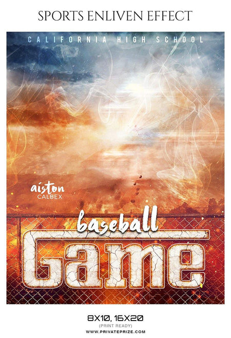 Aiston Calbex - Baseball Sports Enliven Effect Photography Template - PrivatePrize - Photography Templates