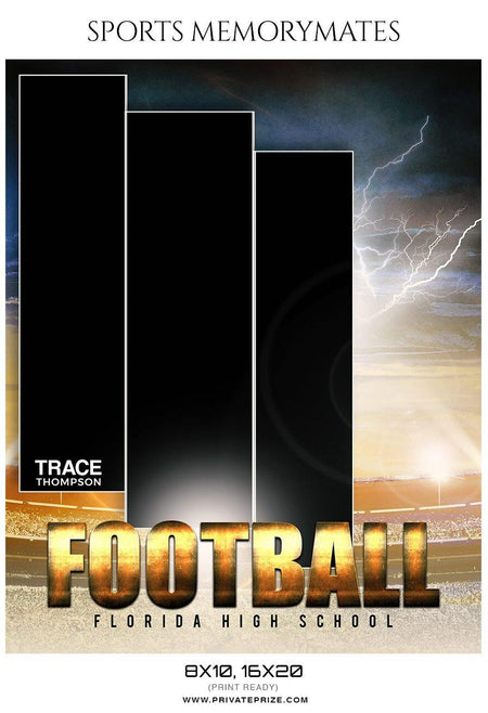 Trace Thompson - Football Memory Mate Photoshop Template - PrivatePrize - Photography Templates